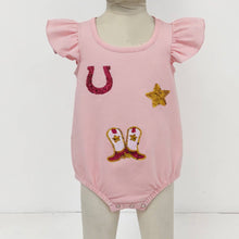 Load image into Gallery viewer, Clover Cottage - Wild West Sequin Baby Romper
