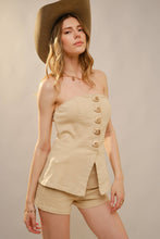Load image into Gallery viewer, Western Buckle Strapless Top
