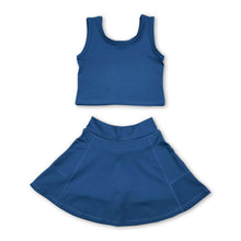 Load image into Gallery viewer, Maroon sleeveless top skirt kids girls active wear set
