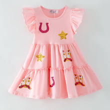 Load image into Gallery viewer, Clover Cottage - Wild West Sequin Girls Dress
