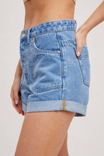 Load image into Gallery viewer, Bluivy - WESTERN POCKET ROLLED HEM DENIM SHORTS
